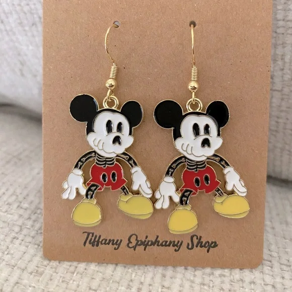 Disney Inspired Spooky Mickey skeleton Mickey Earrings NWT - Picture 3 of 5
